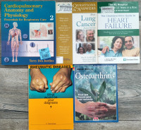 Medical books, cardio, respiratory, lung, arthritis, osteo