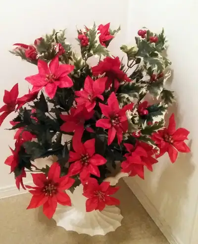 Large Christmas Poinsettia Arrangement $15, View more