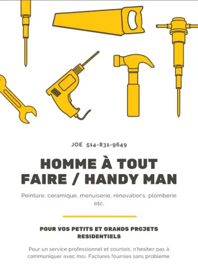 Homme à Tout Faire / HandyMan (Montreal-Laval-Rive-Nord), View more
