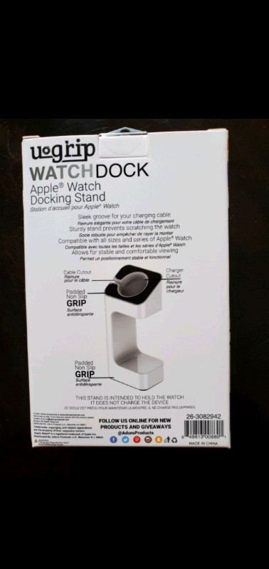Uogrip Apple Watch Dock Stand 38/42 mm series 1 2 3 in General Electronics in Oakville / Halton Region - Image 2