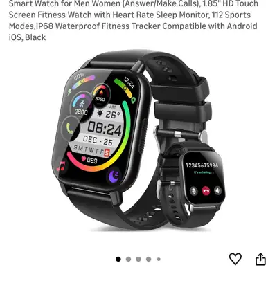 1.85" HD Touch Screen Fitness Watch with Heart Rate Sleep , View more
