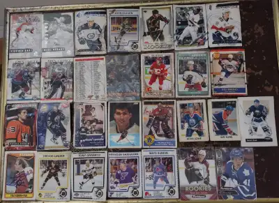 78 cards. Mostly hockey cards; most in very poor condition., View more