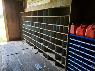 vintage old pigeon hole shelving unit, View more