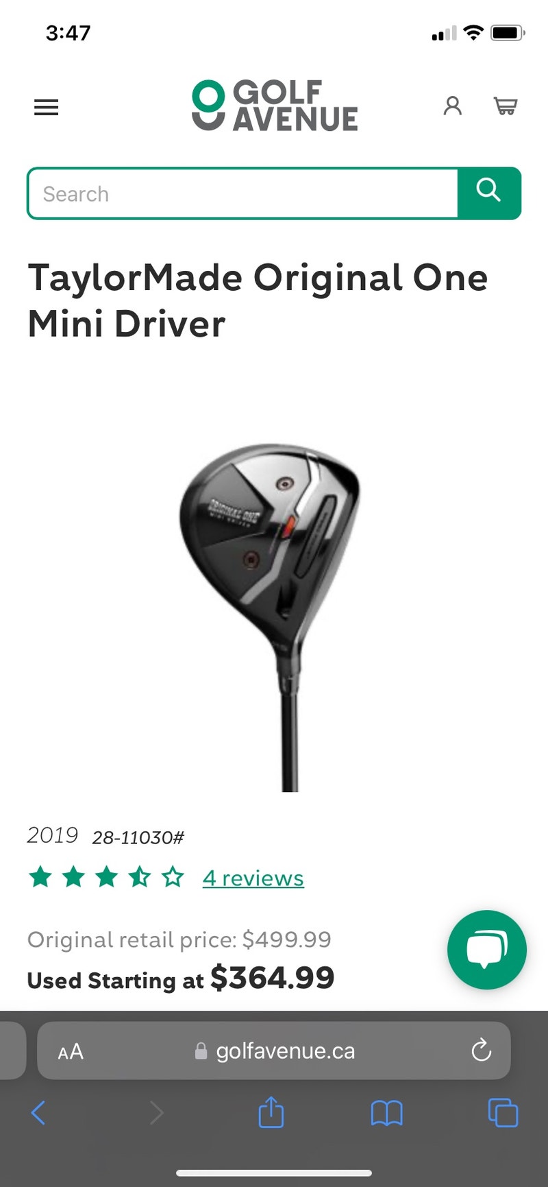 Taylormade Original One Mini Driver Golf Calgary Kijiji