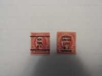 2 1920's  2 Cent Washington Pre-Canceled Stamps