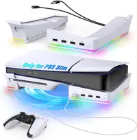 Horizontal Stand with RGB Light for PS5 Slim, Laydown Base