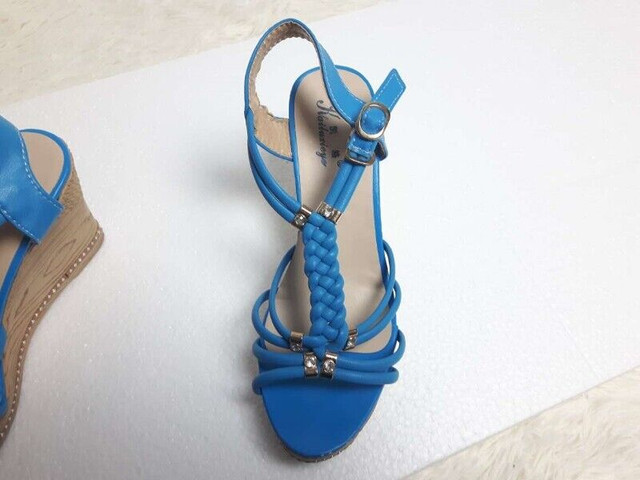Blue Braided Gladiator Wedges Size 6 Shoes in Women's - Shoes in Cambridge - Image 3