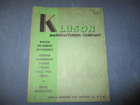 RARE 1950 KLUSON MFG. CO. CATALOG-GUITAR-MANDOLIN-BANJO-VIOLIN+