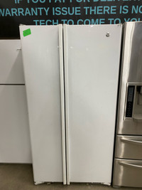  GE white side-by-side fridge freezer