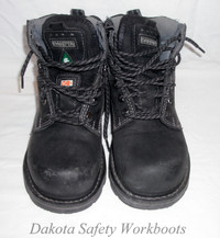 Dakota Work boots, green patch, 7..5 black, 7” high