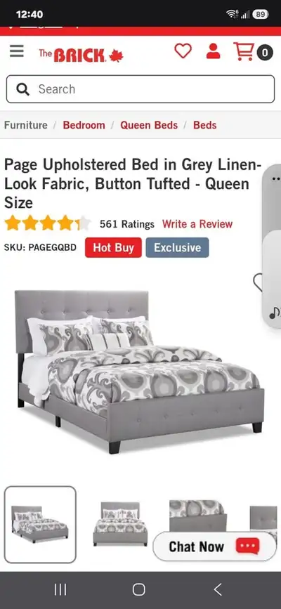 Queen bed frame, View more