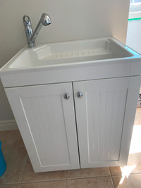 Laundry Tub and a Pull-Out Faucet