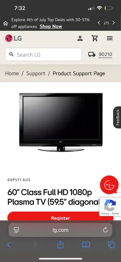 60 inch Plasma TV, View more