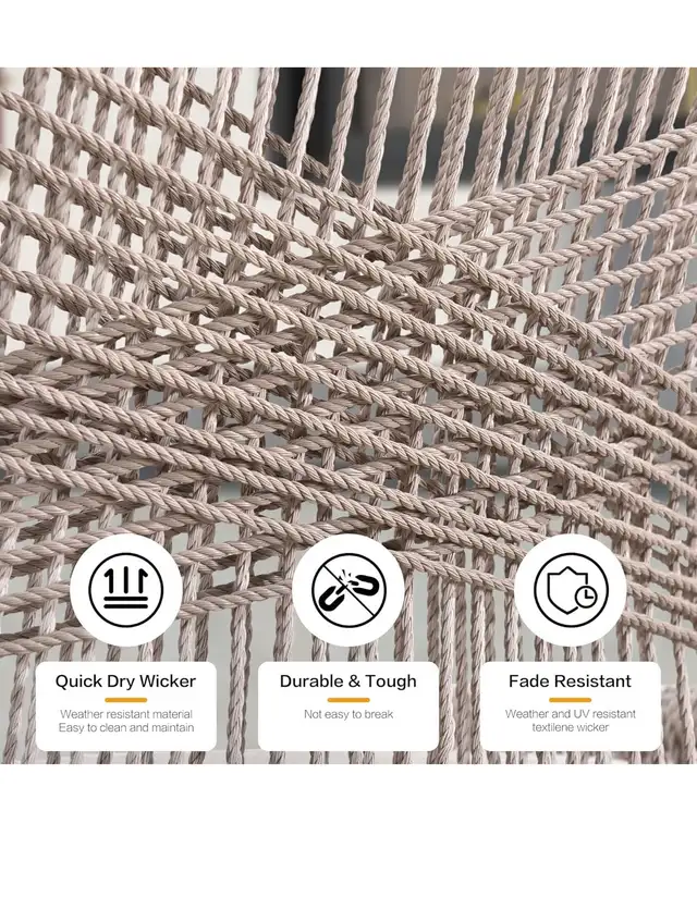 PURPLE LEAF Patio Counter Height Aluminum Frame Chair Set of 2 B in Patio & Garden Furniture in Hamilton - Image 8