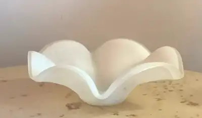 White Wavy Art Glass Bowl – Murano Style, View more