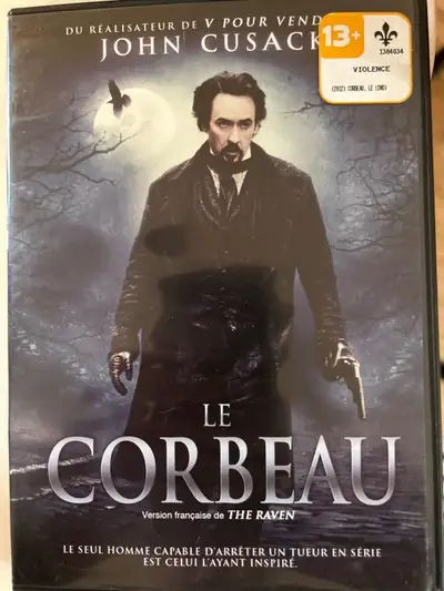 Le corbeau / The Raven Film DVD Bilingue anglais & français. À vendre 5$. Shipping 4$.