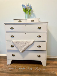 Refinished Solid Wood Farmhouse Style Dresser