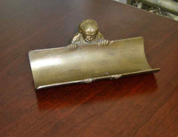 Brass Monkey, Vintage Office Desk or Home Accessory, Pen Holder.