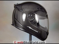 Akuma Carbon Fibre Motorcycle helmet, Large with Transition Lens