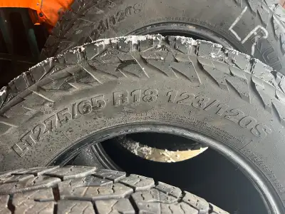 Kumho Truck Tires Heavy Rated. Came off F150. Good tires for summer Season. 275/65 R18. Just changed...
