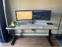 Standing Desk with 2 32" Curved Monitors