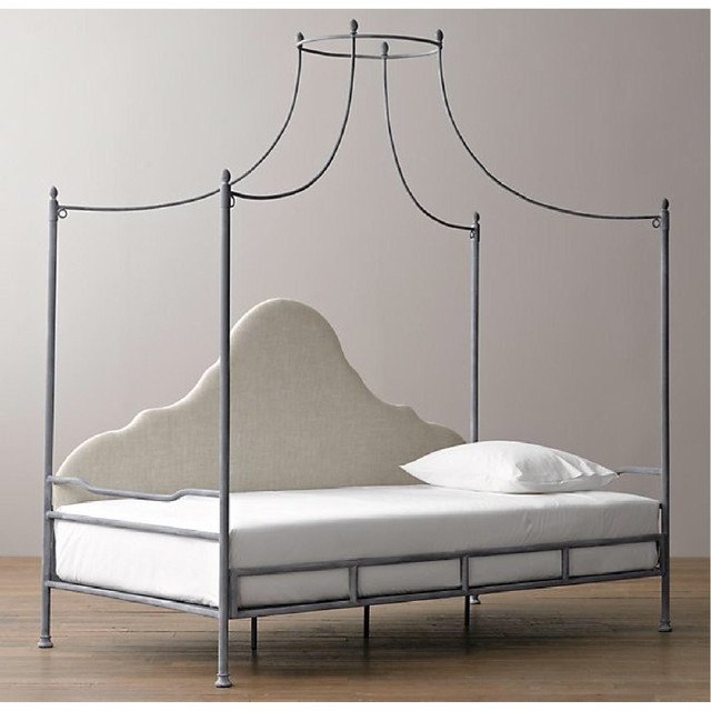 Restoration Hardware Princess Bed (Belgian Linen and Iron Canopy in Beds & Mattresses in Strathcona County - Image 2