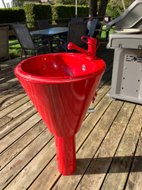 Red pedestal sink