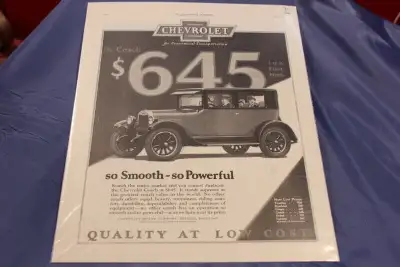 1926 Chevrolet Coach Smooth and Powerful Original Ad, View more