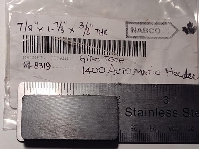 Nabco 14-8319 Magnet, Ceramic Gyro Tech 1400 Automatic Header dans Autre  à Laval/Rive Nord