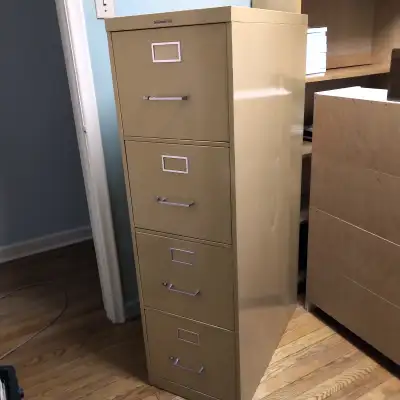 Steelcase metal 4 drawer filing cabinet, yellow, View more