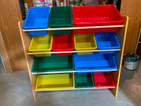 Storage bins with rack (for kids)