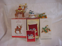2 Vintage Christmas Hallmark Ornaments Reindeer Disney Tigger