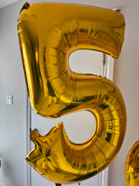 50 Birthday Foil golden Balloons