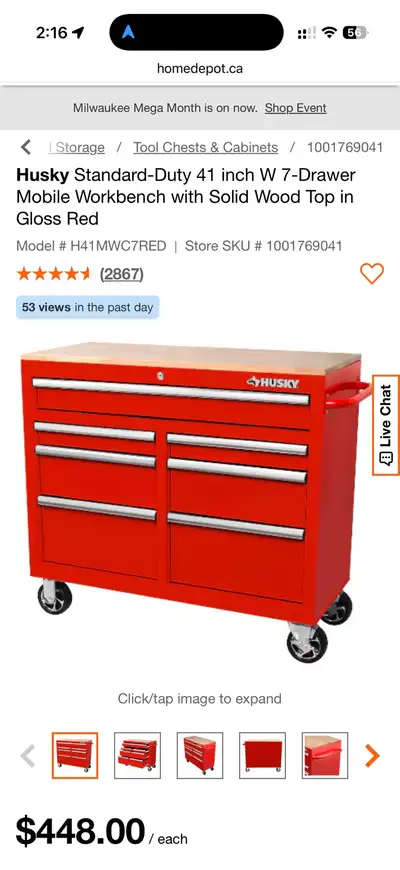 husky 41 inch toolbox, View more