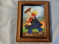 Vintage Judaica Oil Painting by Canadian Artist Louis Touyz