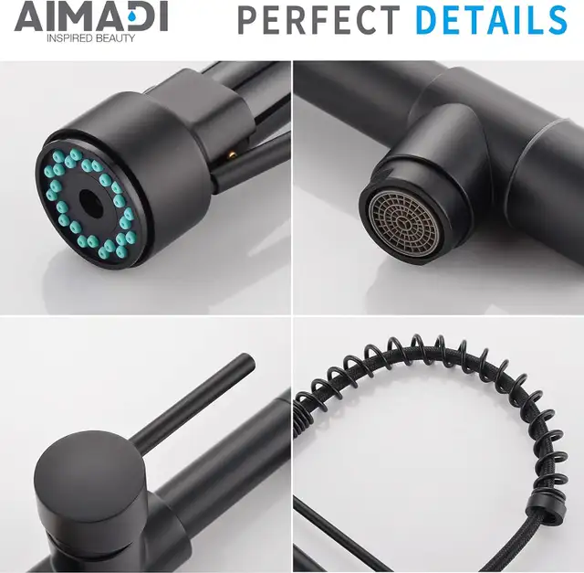 NEW- Modern Matte Black  Dual Faucet, Kitchen Faucet in Kitchen & Dining Wares in Calgary - Image 5