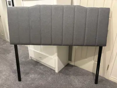 Grey Upholstered Headboard for a Double Bed, View more