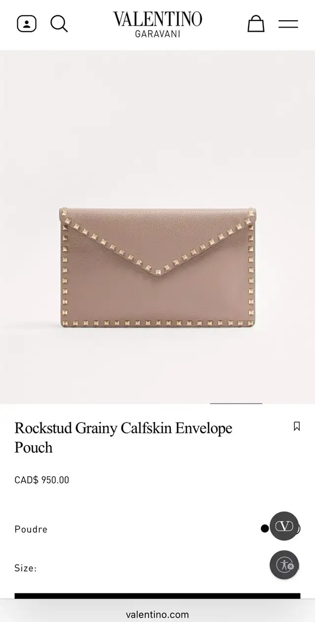 Brand new Valentino Rockstud Calfskin Pouch in Women's - Bags & Wallets in City of Toronto - Image 7