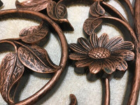 70s 80s Wall Mount FLORAL VINE Made By COPPERCRAFT Nice Detail!