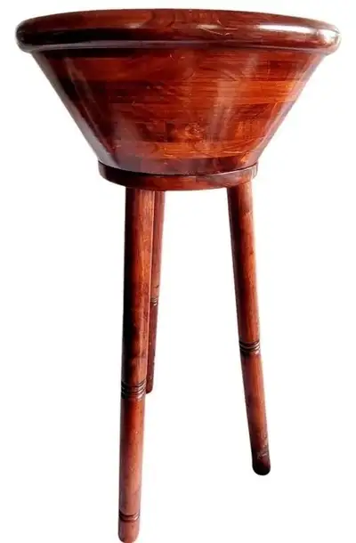 LARGE EXOTIC WOOD SALAD BOWL WITH STAND, View more