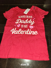 Girl's size 5t Valentine's day shirt ,(new with tag)