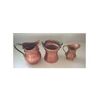 Vintage Small Copper Pitchers and Copper Pail