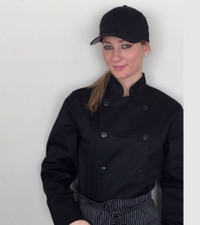 Uniforme de cuisinier, noir ou blanc, neuf, veste de chef 