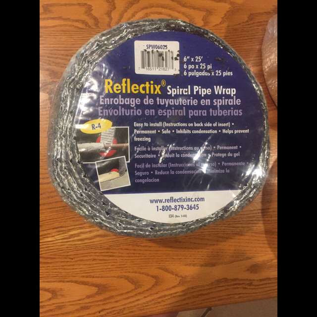 Reflectix 4"  and 6” R4 Spiral Pipe Wrap-25' Rolls in Plumbing, Sinks, Toilets & Showers in Barrie - Image 3