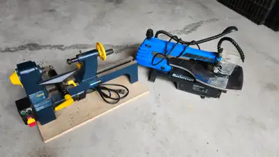 Mastercraft 12" wood lathe and 16" scroll saw. $150.00 for both., View more