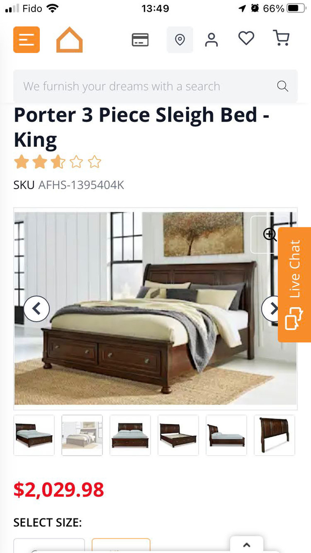 Porter 3 piece SleighBed - King in Beds & Mattresses in Oakville / Halton Region - Image 4