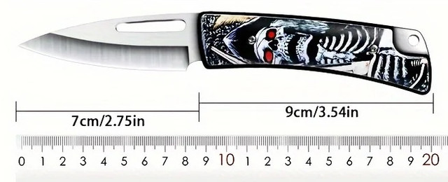 Collectable Skull Folding Pocket Knife Stainless Steel in Arts & Collectibles in Cornwall - Image 2