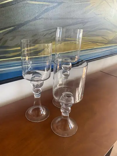 Beautiful set of glass candle holder, View more