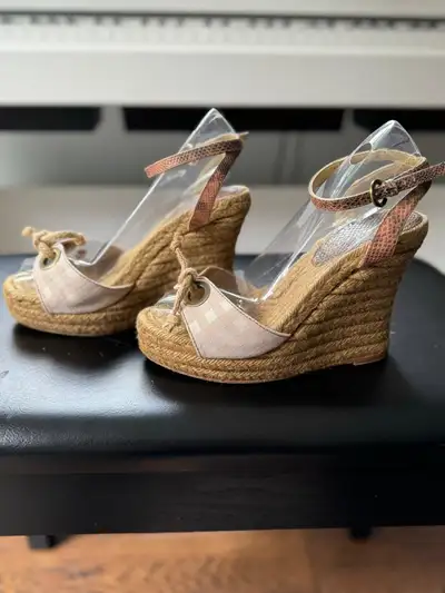 BURBERRY Wedge Shoes Nova Check Size.36, View more