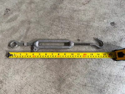 Adjustable Aluminum Hook-eye turnbuckle. Shop / Garage parts. Located on Shantz Avenue in Brantford.